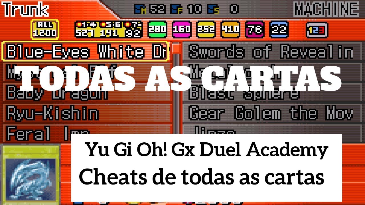 Yu Gi Oh! Gx Duel Academy - Cheats de todas as cartas (GBA)