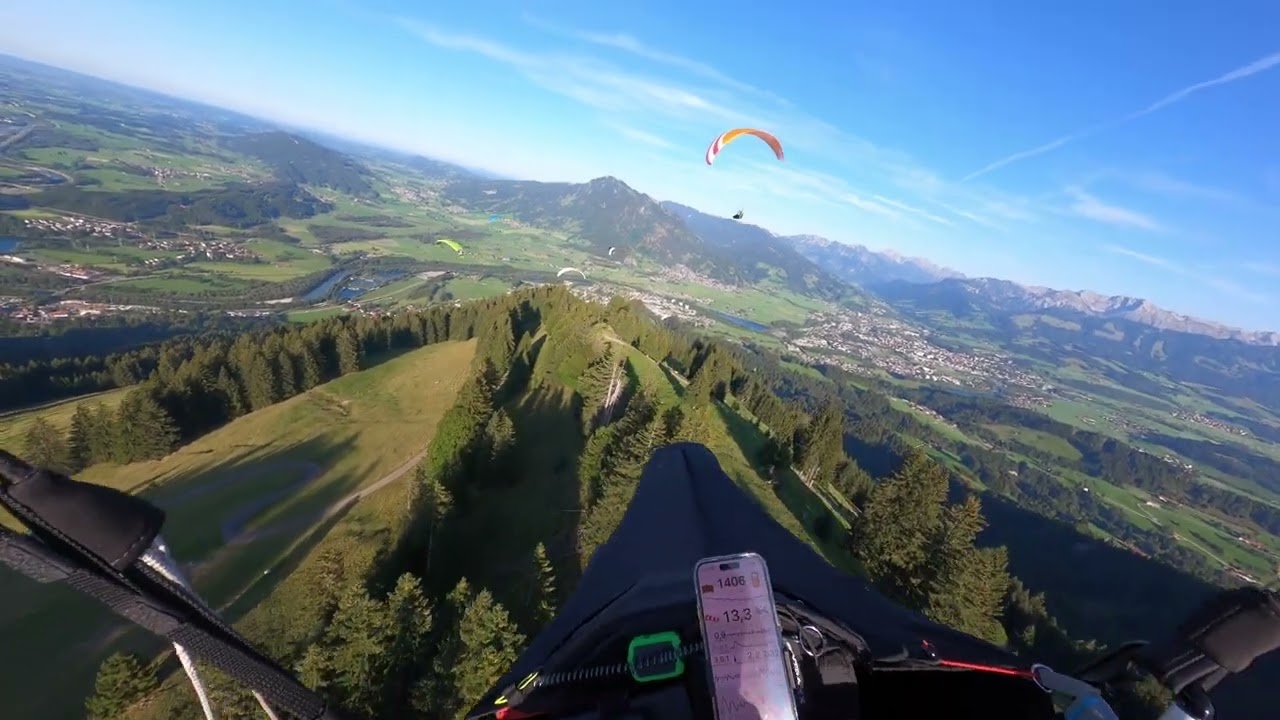 Abendflug mit dem Gleitschirm am Mittag / Immenstadt