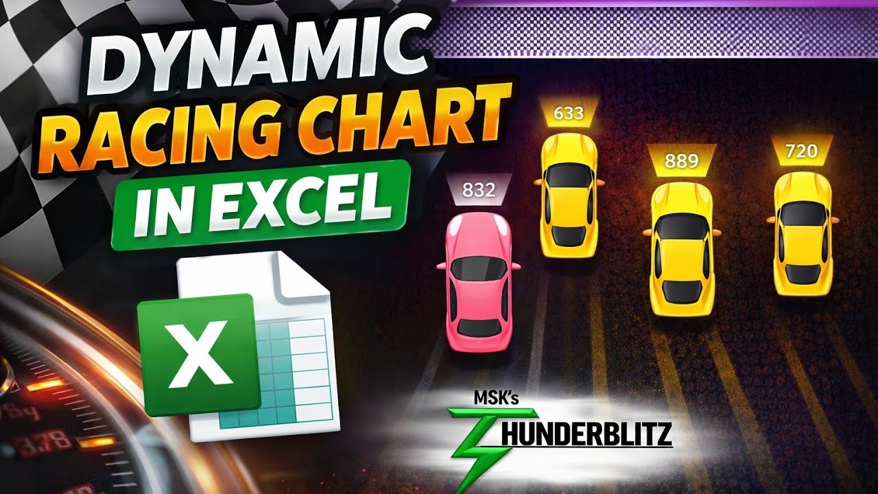 Dynamic Racing Chart in Excel | Interactive Dashboard Tutorial (Step-by-Step)