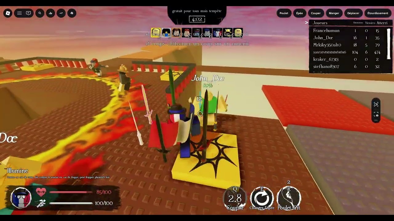 Je joue a Combat de Shedletsky abandonée sur roblox