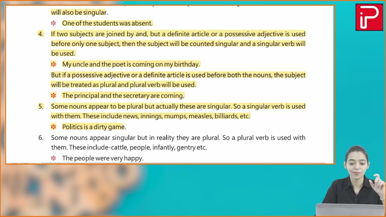 Ch 17 | Pan India | Grammar | Class 08 | Subject-Verb Agreement | For children