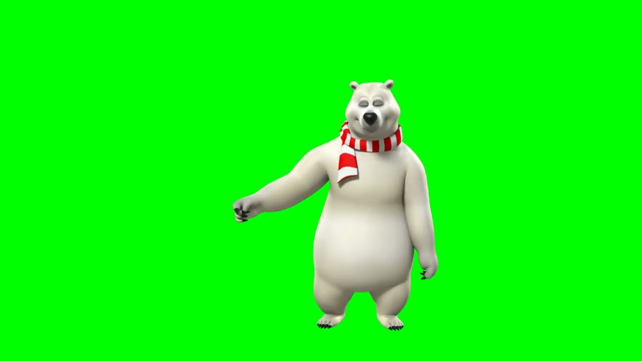 3D Green Screen Character polar bear   Free 3d Explainer kit