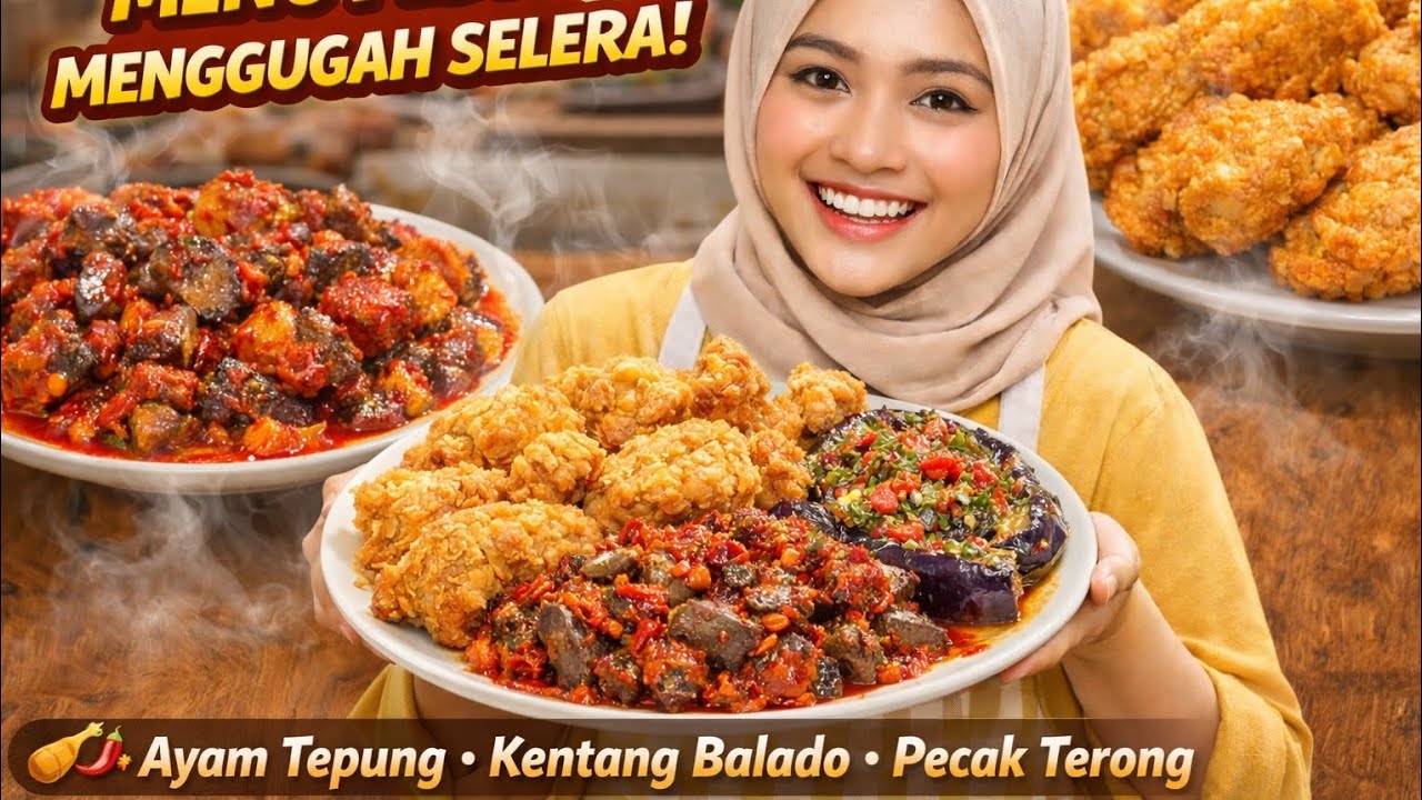 Ayam Goreng Tepung Crispy! Kentang Balado Ati Ayam & Pecak Terong Bikin Nambah