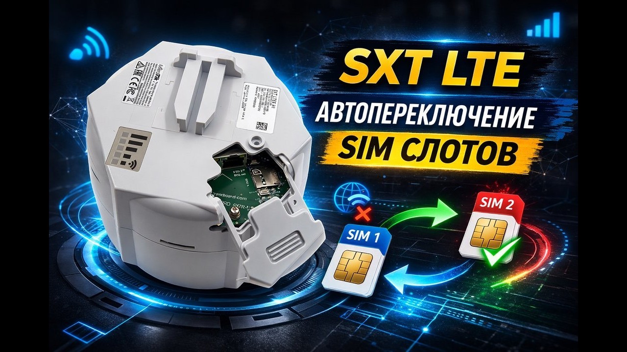 Интернет НЕ пропадёт! Автопереключение SIM-карт на MikroTik SXT LTE (резервный канал связи)