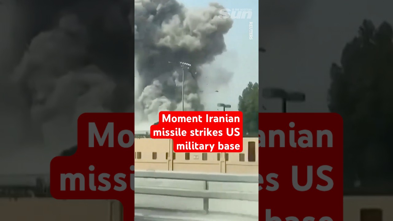 Moment Iranian ballistic missile strikes near US military base in Bahrain