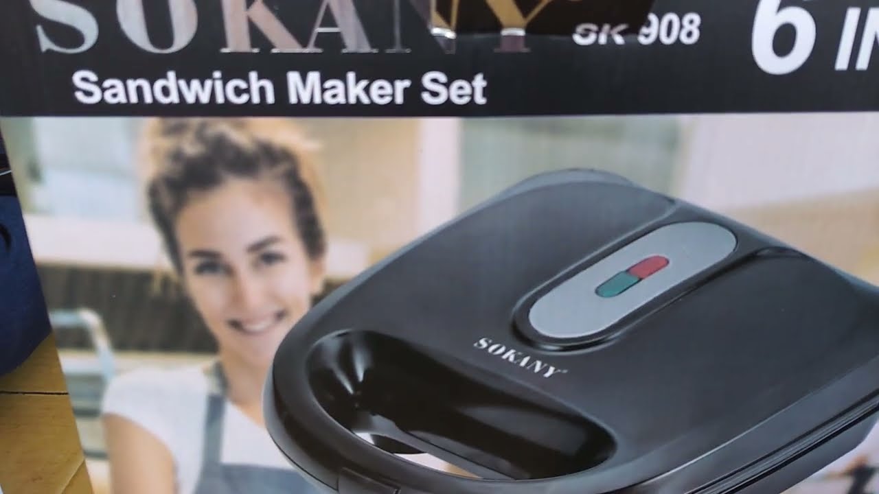 Sokany 6in1 Multifunction Electric Sandwich Maker Set With Detachable Plates