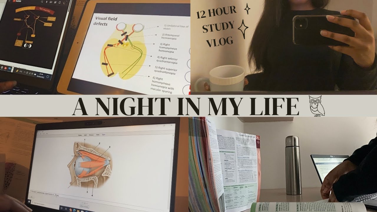 HOW I STUDY THROUGH THE NIGHT | MED SCHOOL EXAMS EDITION | 12 HOUR ROUTINE