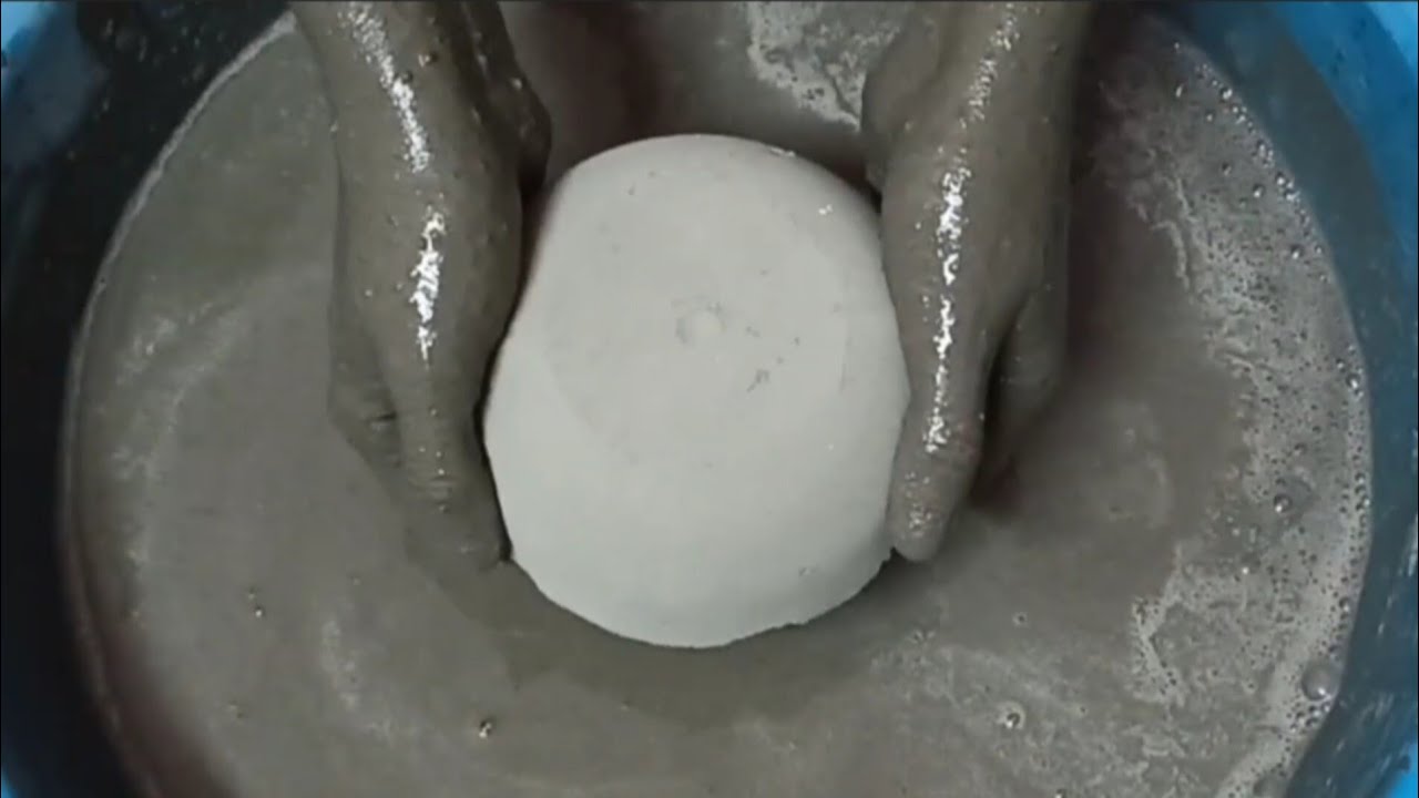 Soft Pure Cement Crumbling in 💦 & Paste Mixing/Playing ASMR (ov)