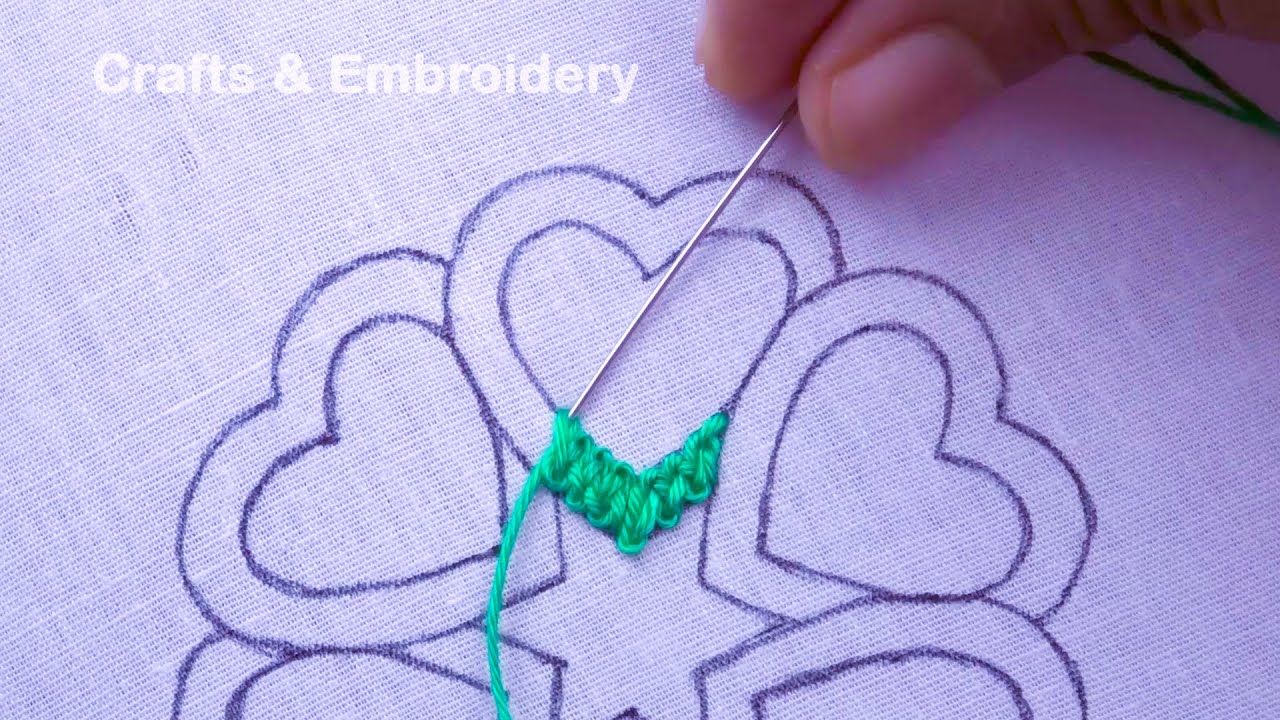 Very Unique Heart Hand Embroidery Design, Easy Hand Embroidery Tutorial For Beginner, Sewing Stitch