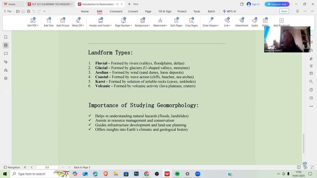 INTRODUCTION TO GEOMORPHOLOGY