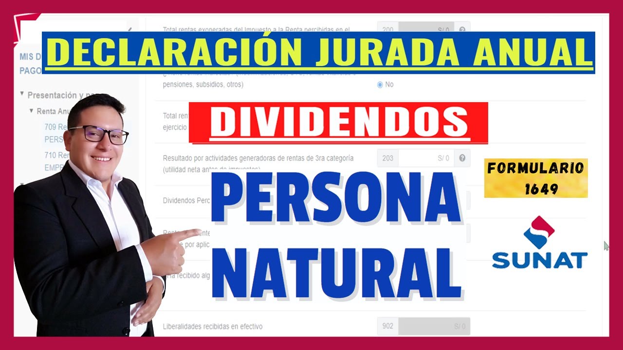 🔴Declarar Renta Anual de Personas Naturales con dividendos formulario 709 | Sunat 2023 Actualizado