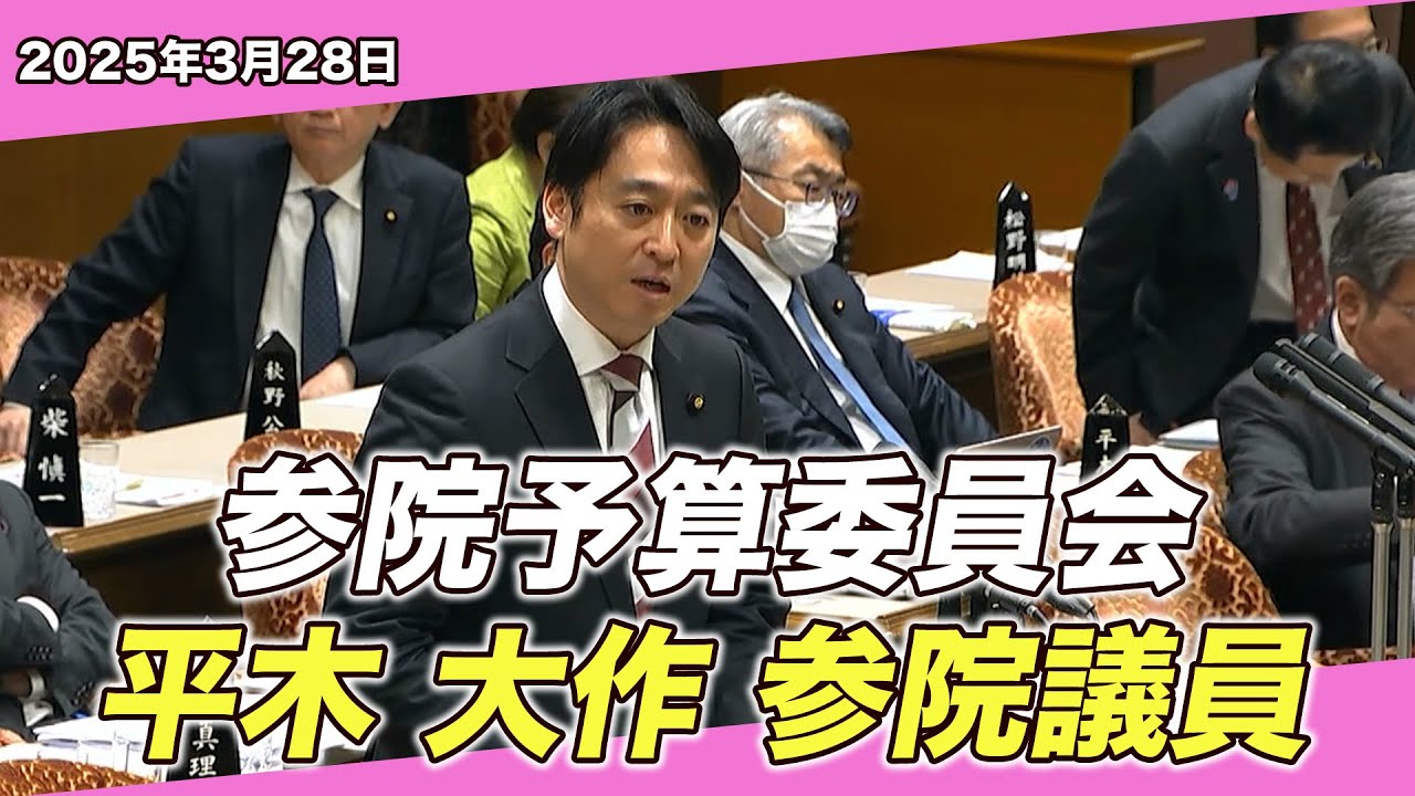 2025/3/28 参院予算委員会 平木大作参院議員