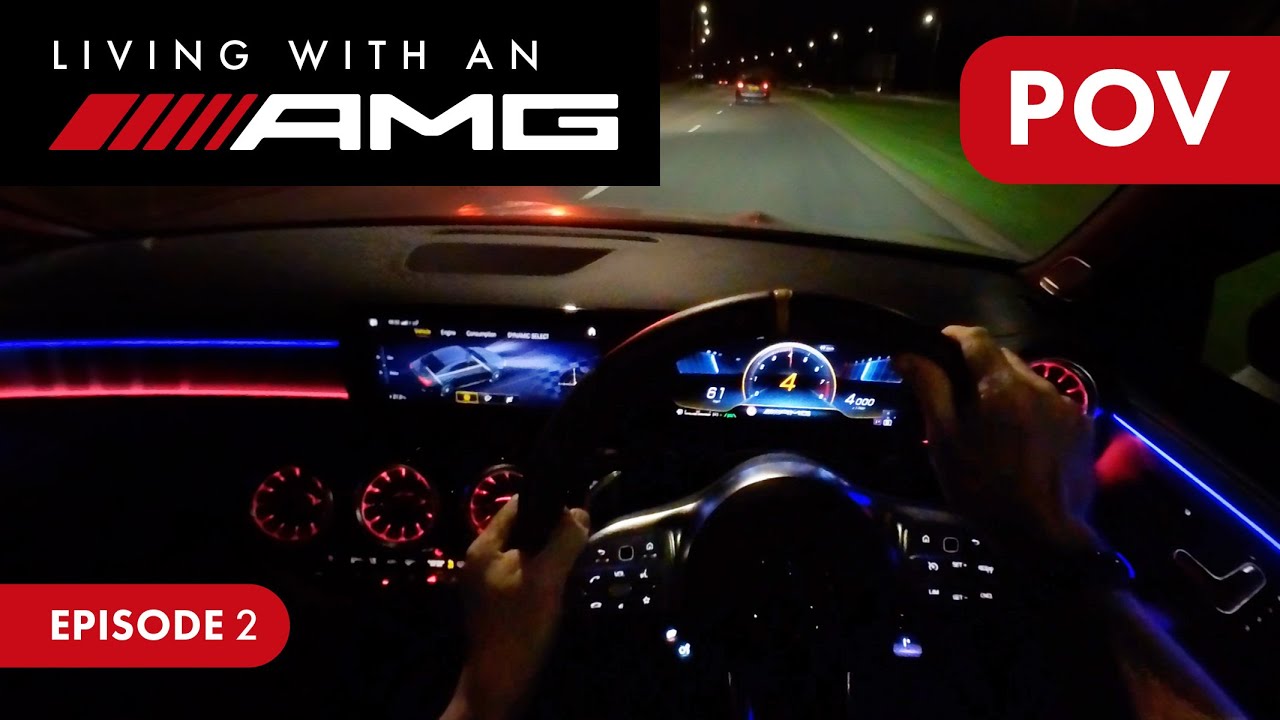 CLA45s AMG fun POV Night drive in race mode