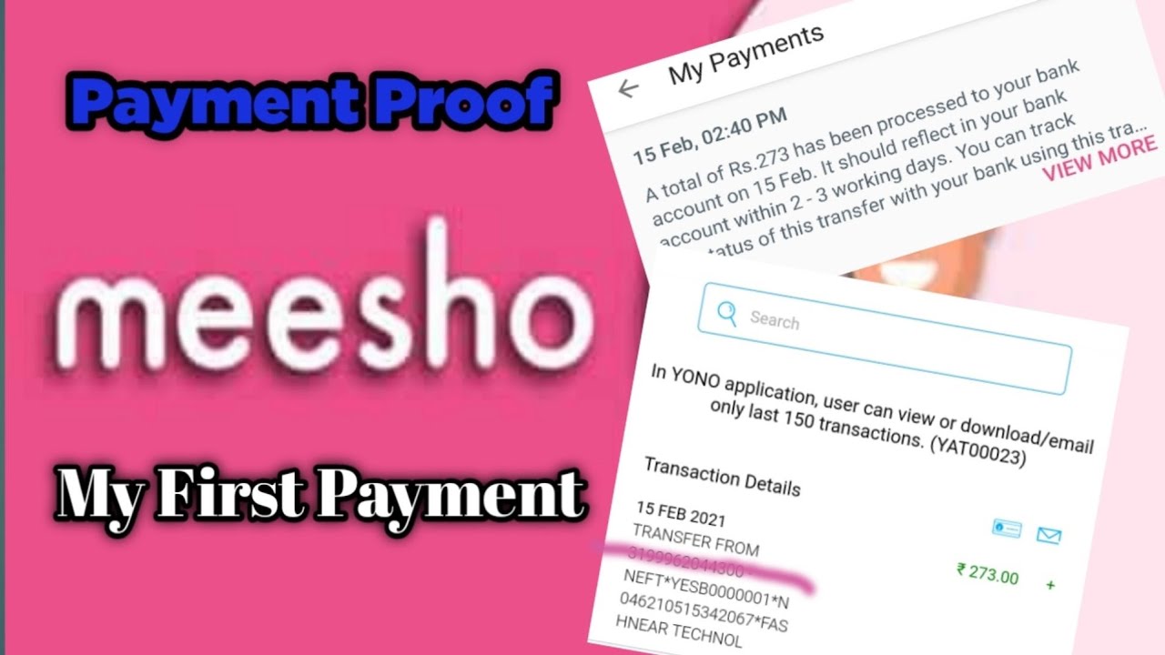 Meesho app my first payment proof
