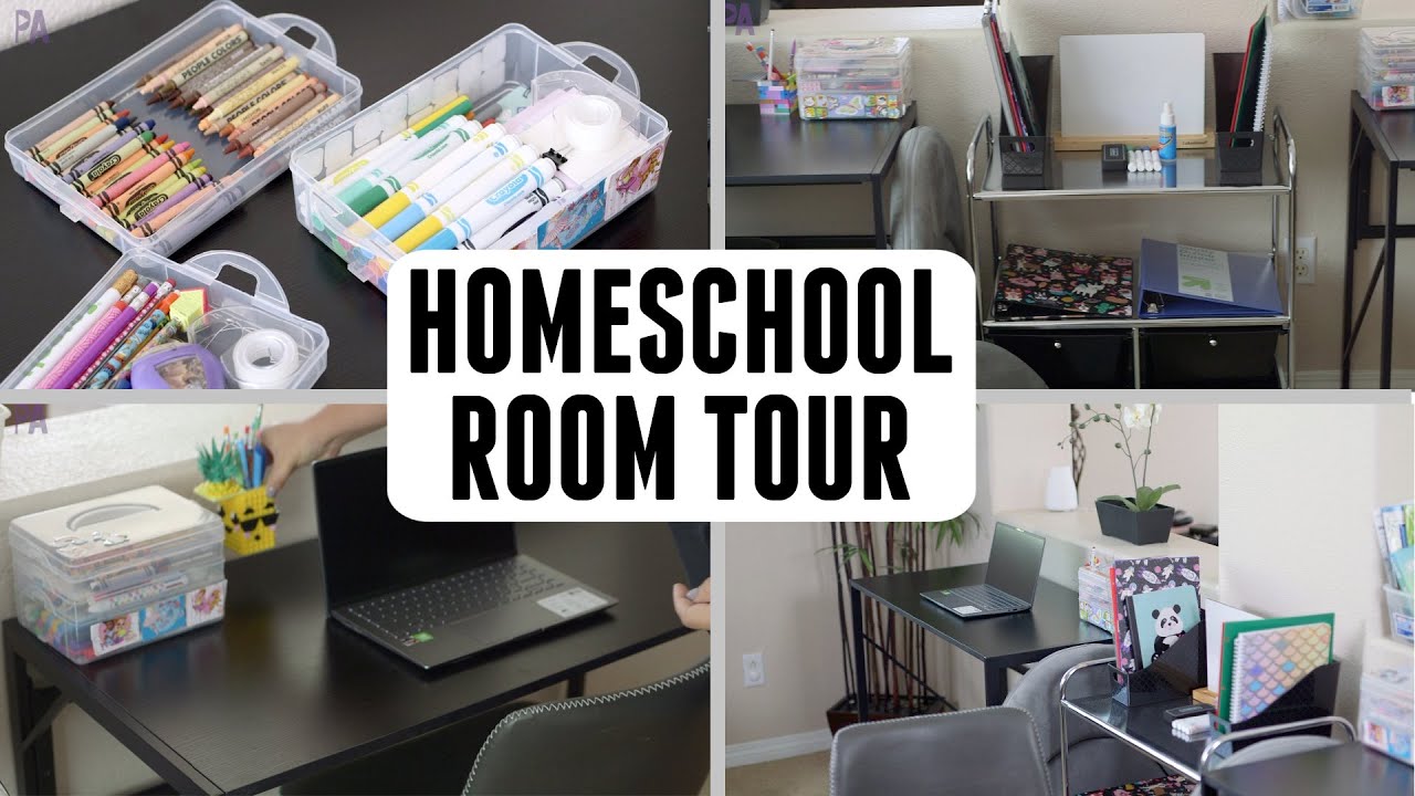 HOMESCHOOL ROOM TOUR for Distance Learning - Minimalist & Small Space