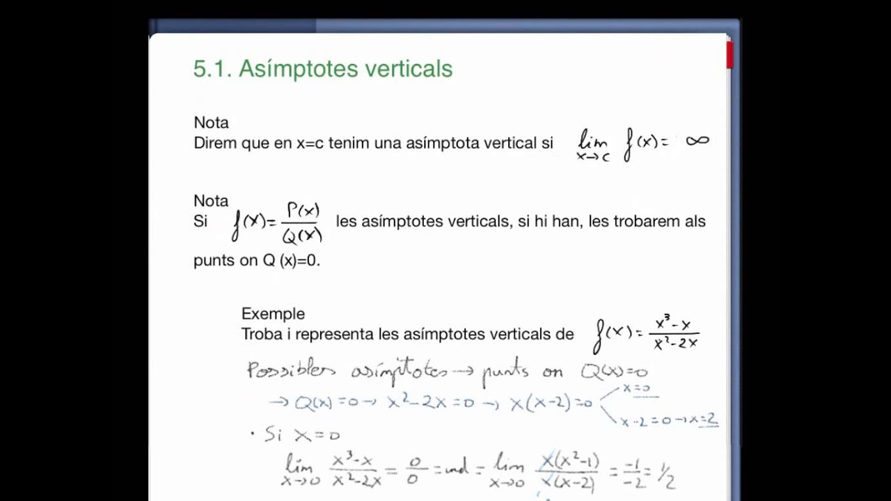 1r BAT CCSS LÍMITS Asímptotes (I)