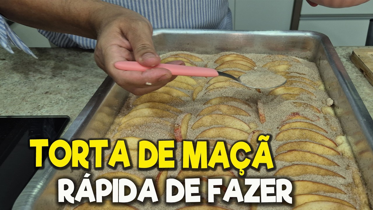 TORTA DE MAÇÃ 🍏 COM  CROSTA DE AÇUCAR E CANELA Q VC VAI AMAR /APRENDA ESSA RECEITA FÁCIL