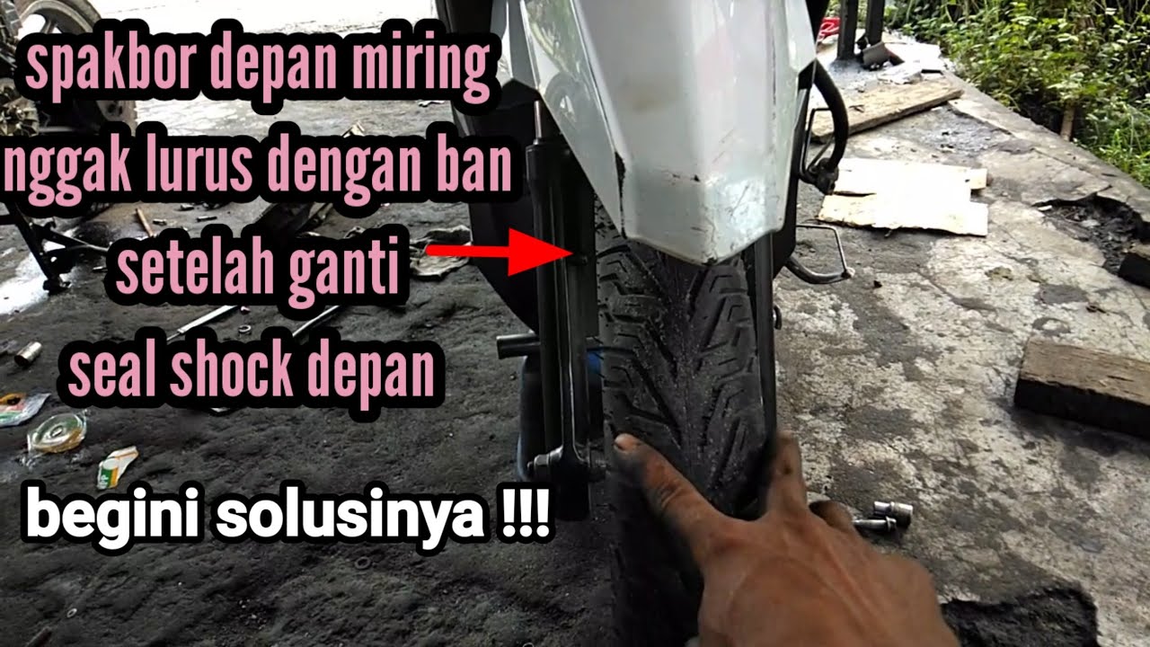 solusi mengatasi spakbor depan miring setelah ganti seal shock