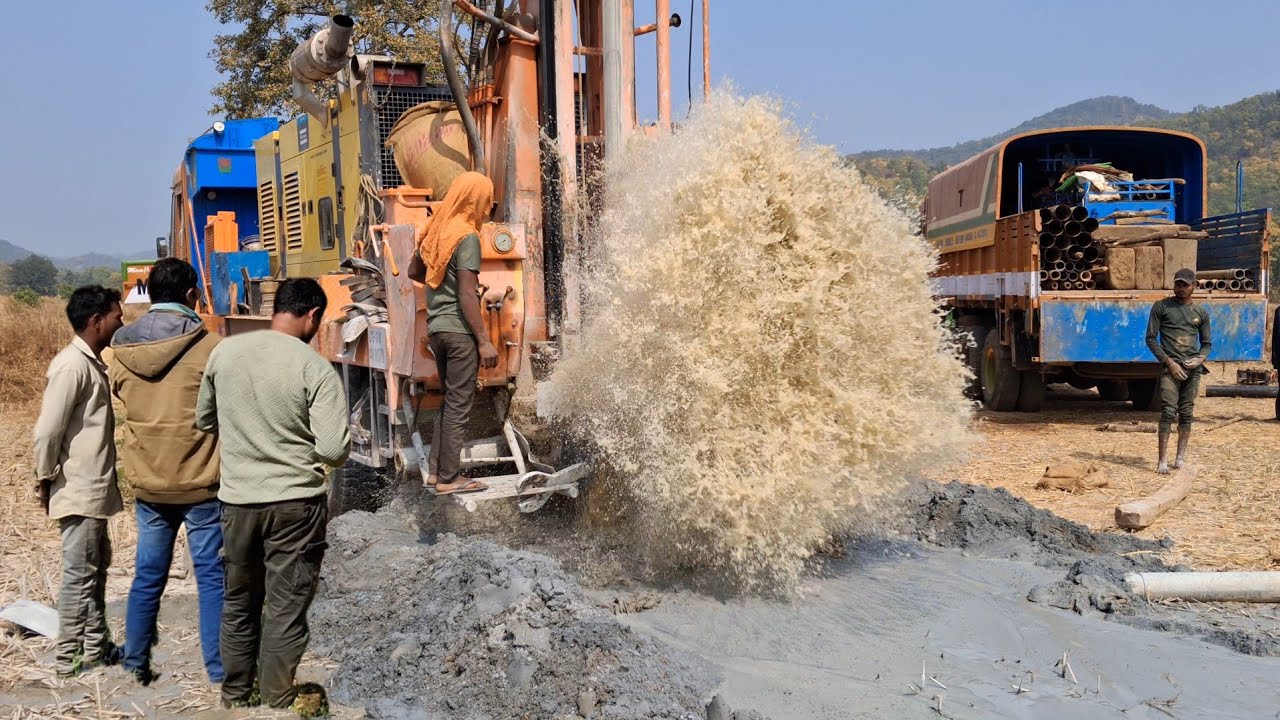 Borewell Drilling - 9 Hp Motor 80 Feet Deep boring With Coconut water checking Method | Borewells