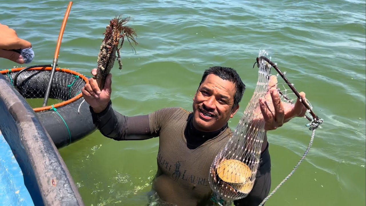 Buceando cayos y almejas, no es nada fácil