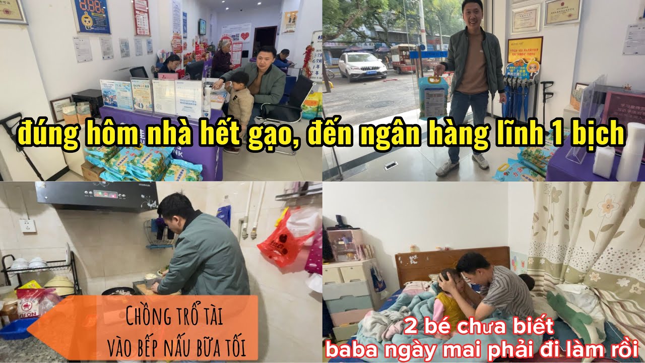 # 266 Hai vợ chồng ĐẾN NGÂN HÀNG LĨNH GẠO, chồng vào bếp TRỔ TÀI nấu bữa tối #cuocsongtrungquoc 