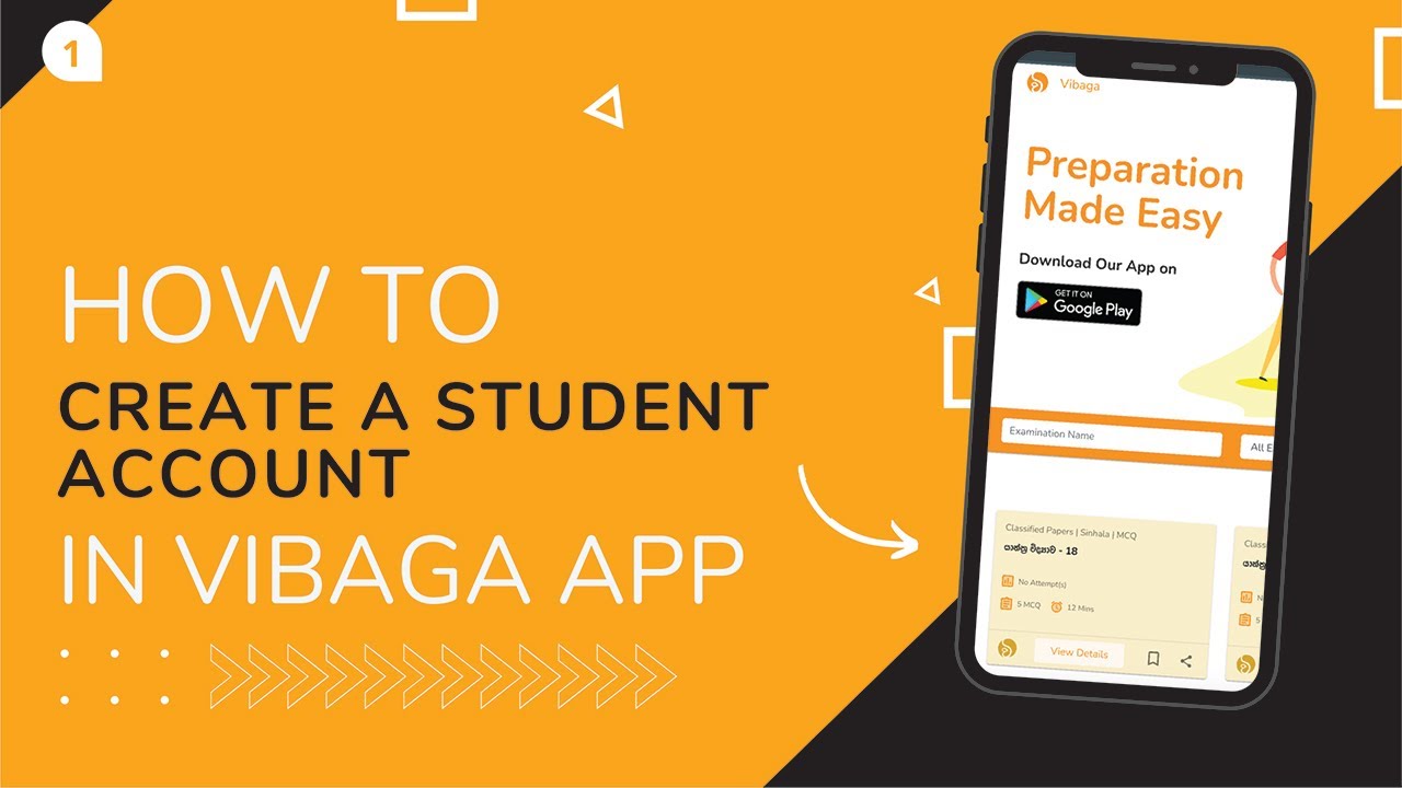 How to create a student account in Vibaga App in English.