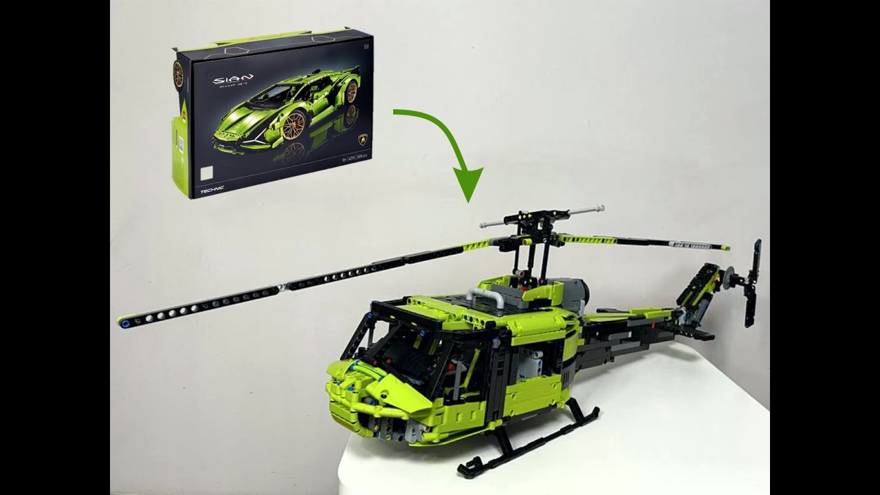 Lego Bell UH-1 Iroquois Huey Model 204 (Model B Lego Technic 42115 set Lamborghini Sian) MOC-108413