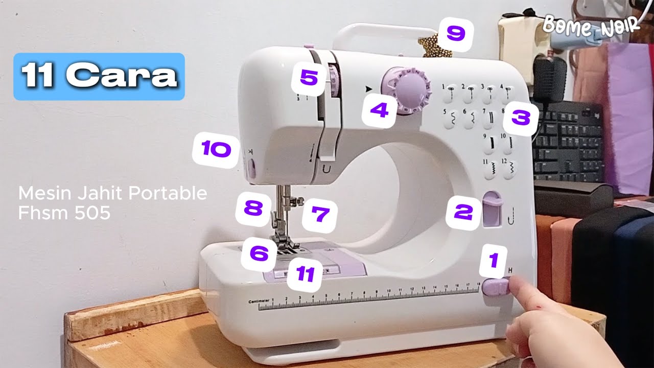 11 Cara mengoperasikan mesin jahit portable fhsm 505 - mudah dimengerti pemula #mesinjahitportable