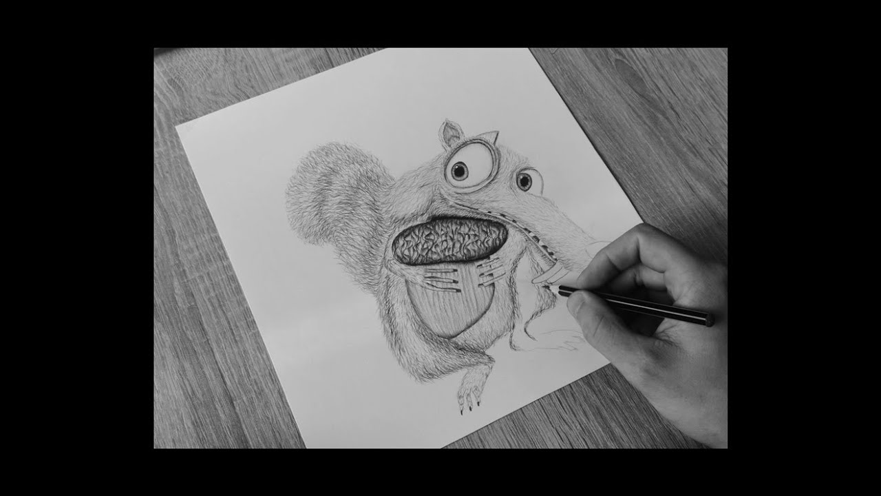 How To Draw Scrat From Ice Age Step By Step Audio