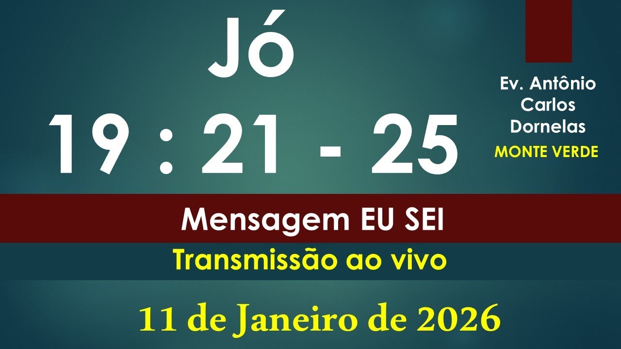 Mensagem EU SEI  EV. Antonio Carlos Dornelas