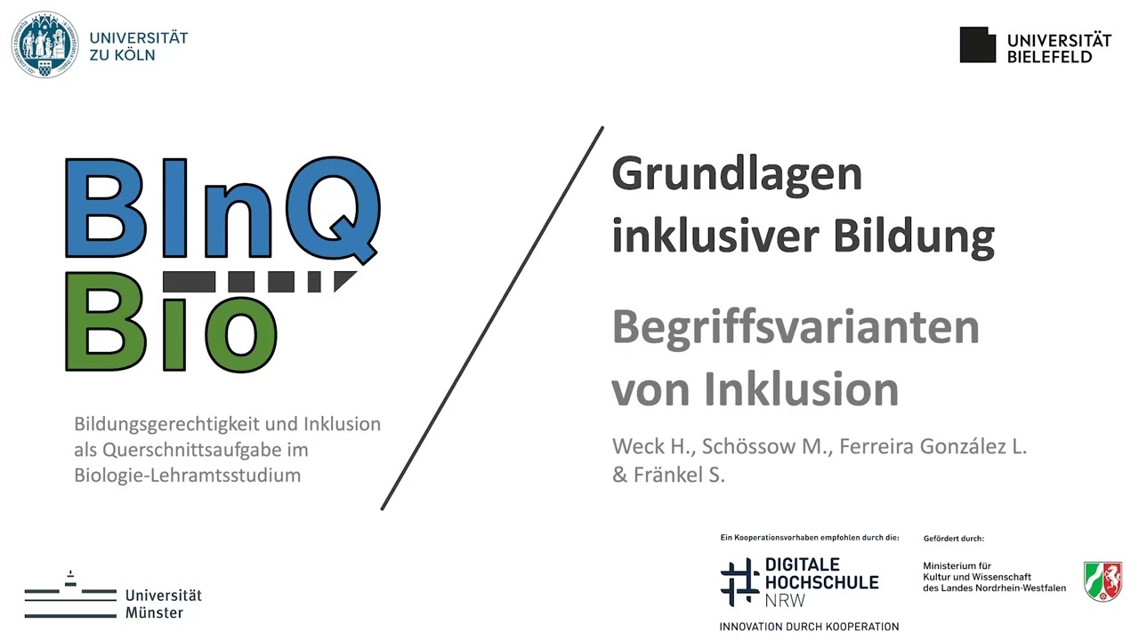 Grundlagen inklusiver Bildung 03 Begriffsvarianten von Inklusion