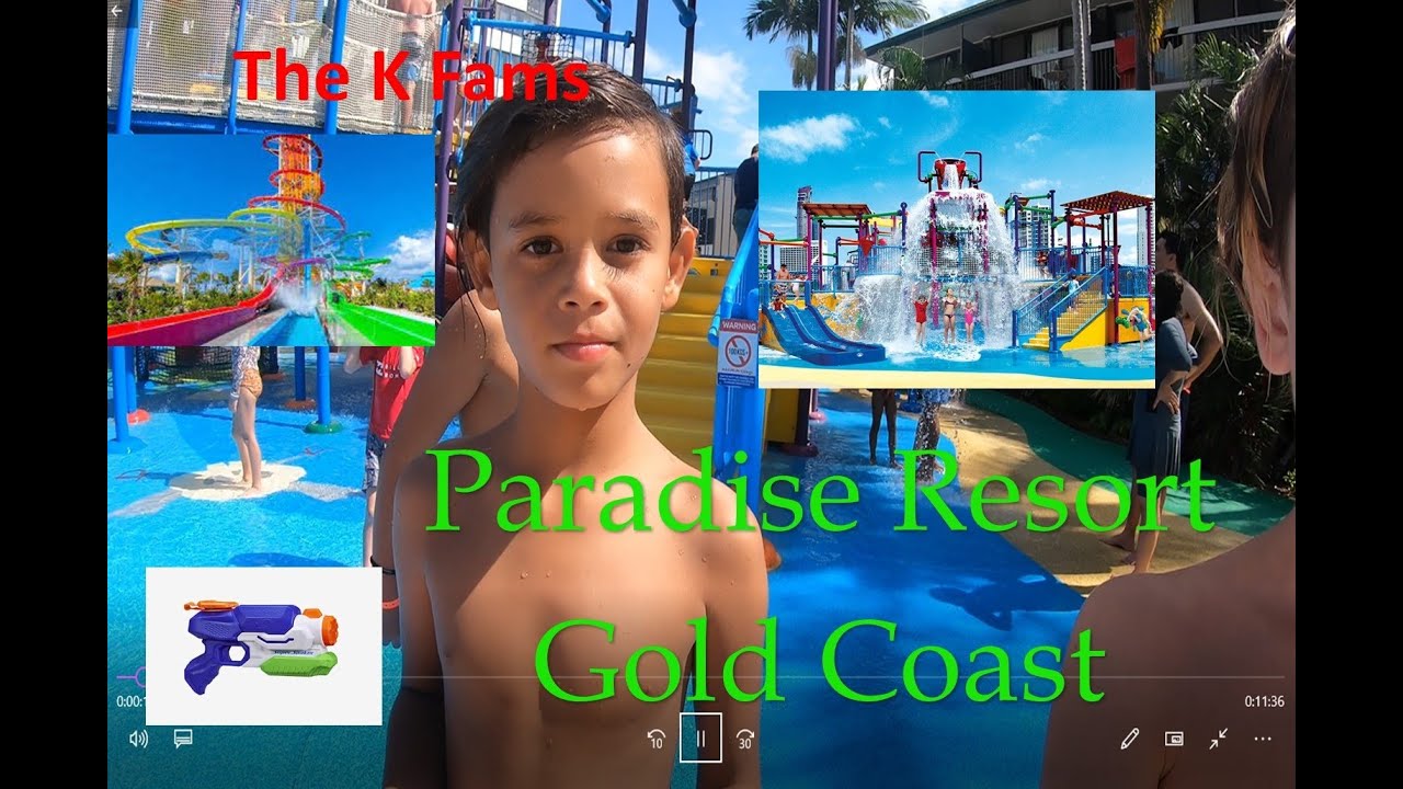 The K Fams conquer all the water slides at Paradise Resort, Gold Coast Australia