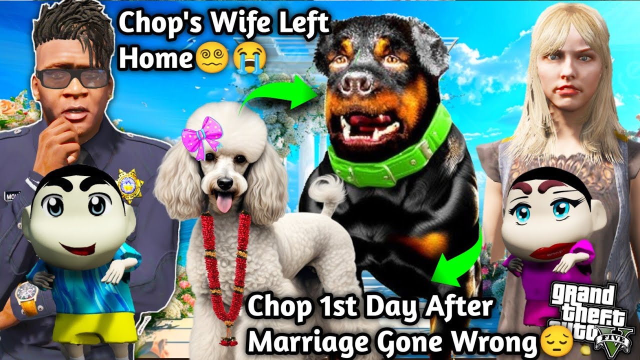 GTA 5: Franklin Found Chop's Wife Bella Left Home 😢Chop Mistake 😔Shinchan Search Bella 🔍Ps Gamester