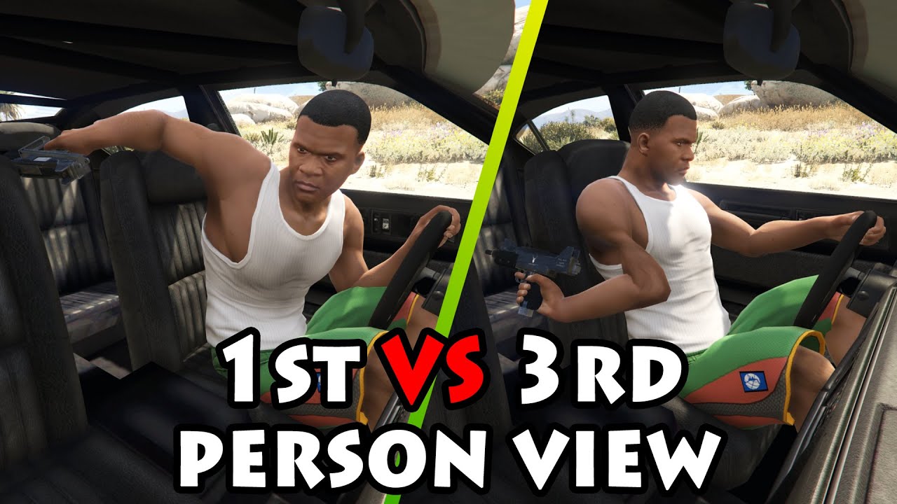 IN CAR - 1st person VS 3rd person (GTA V)