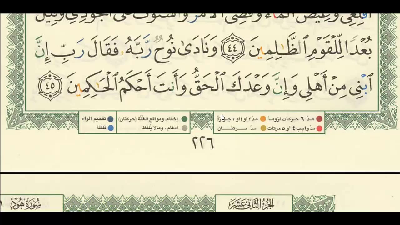 شرح + تفسير - لسورة هود من آية ( ٤٦ ) إلى آية ( ٥٣ ) - للشيخ : فهد العمار .