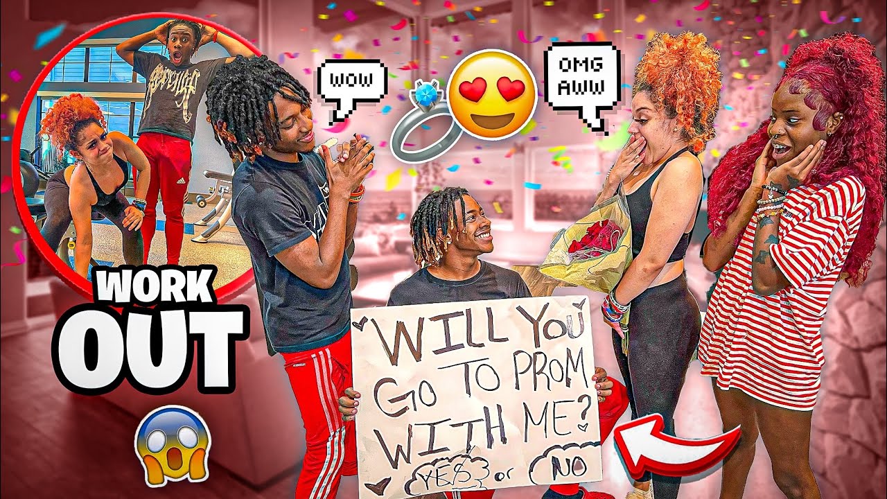 COME WORKOUT WITH ME AND MY GIRLFRIEND & I ASKED HER TO BAD KID PROM❤️