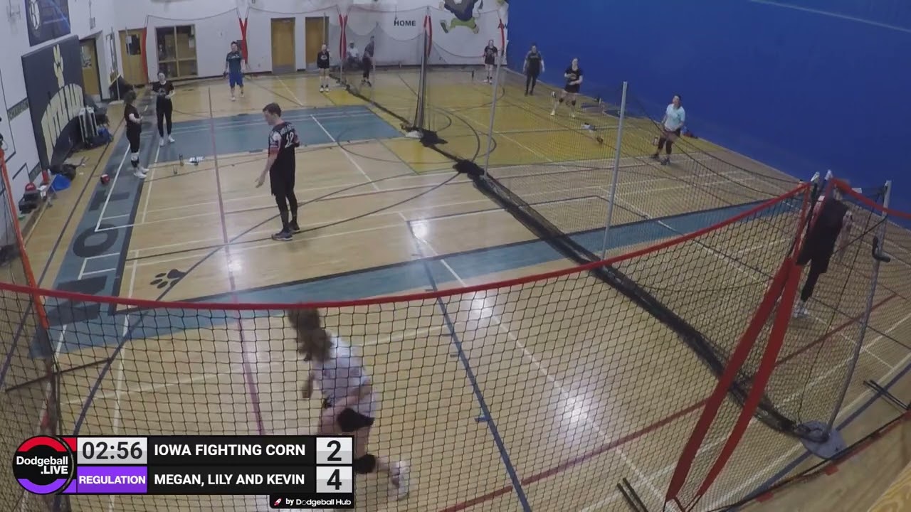 Iowa Fighting Corn vs Megan, Lily and Kevin / Mixed Cloth / Dodgeball Hub's Inaugural 2v2 Championsh
