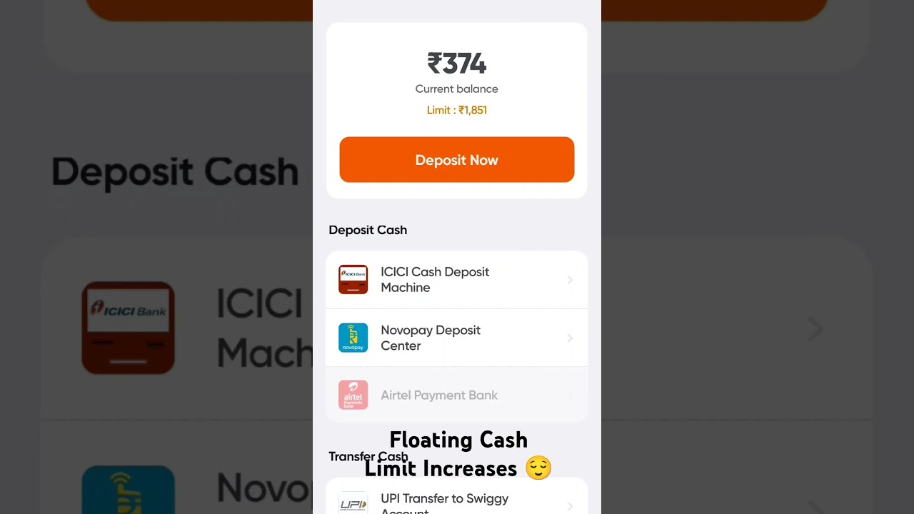Swiggy Floating Cash Limit increased 😌 #shorts #youtubeshorts #swiggy #vlog #deliveryboy