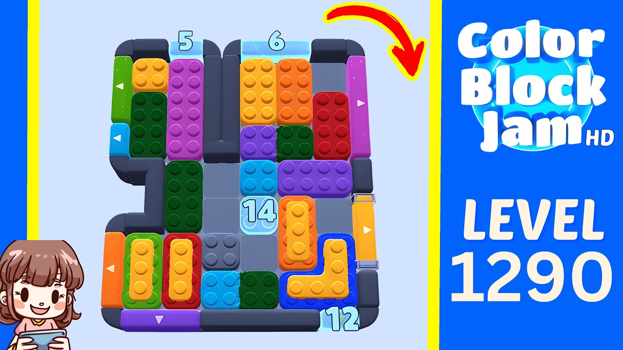 Color Block Jam Level 1290 Solution Walkthrough
