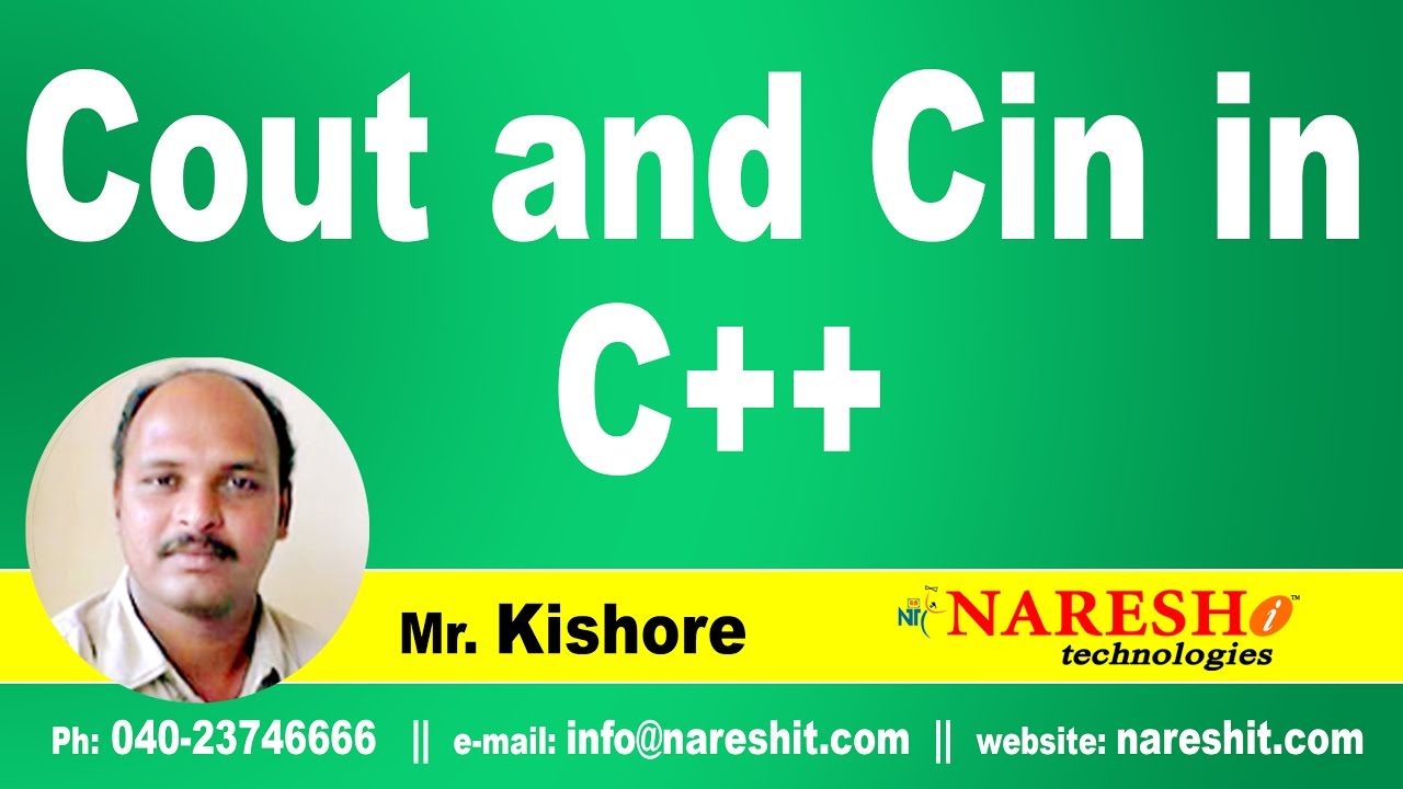 Cout and Cin in C++ | C ++ Tutorial | Mr. Kishore