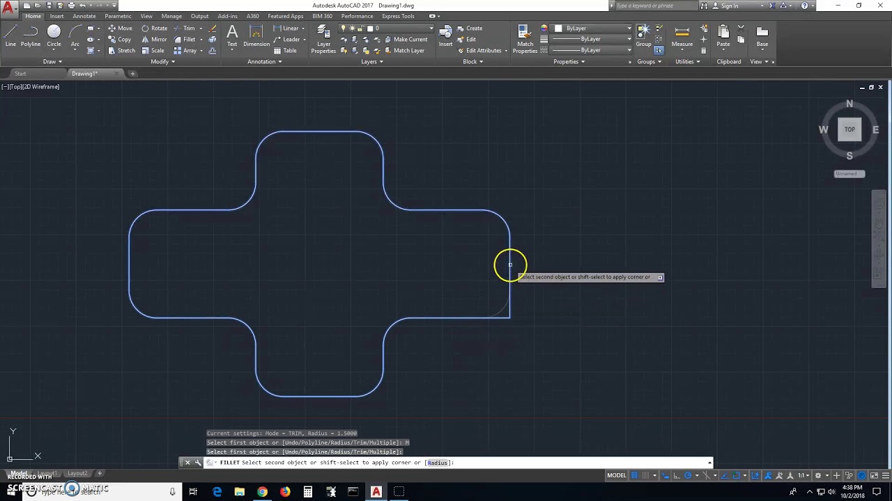AutoCAD:  Edit/Remove Fillets/Chamfers