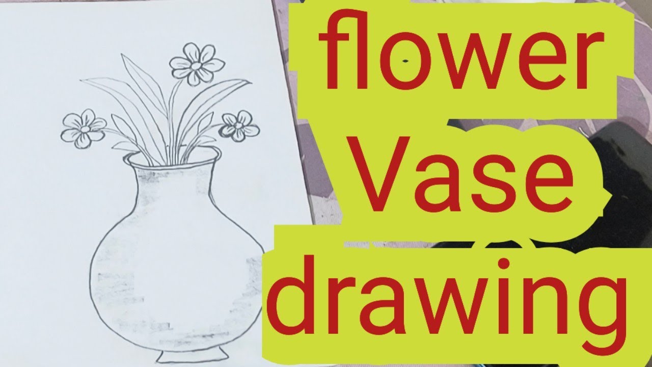 How to Draw Flowers in a Vase flower vase drawing /Pencil flower vase drawing