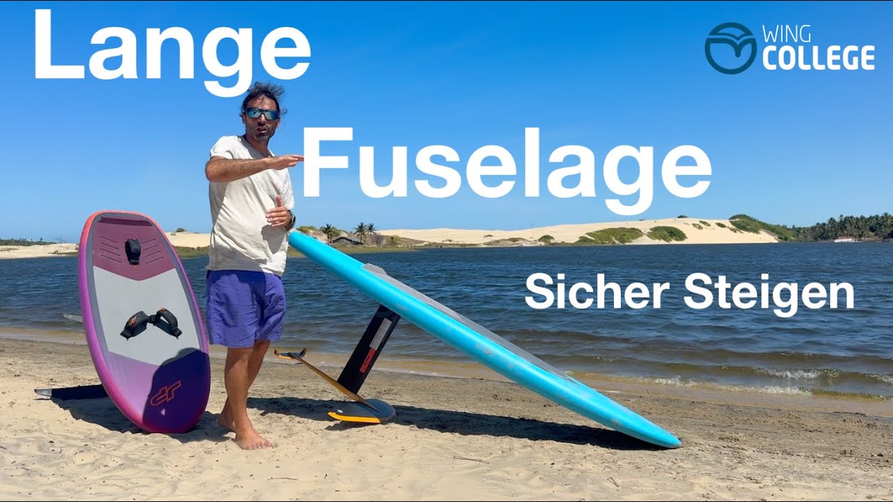 Wingcollege Wingfoilen mit langer Fuselage lernen I JP Ezee Wingfoilboard einfach Wingen lernen