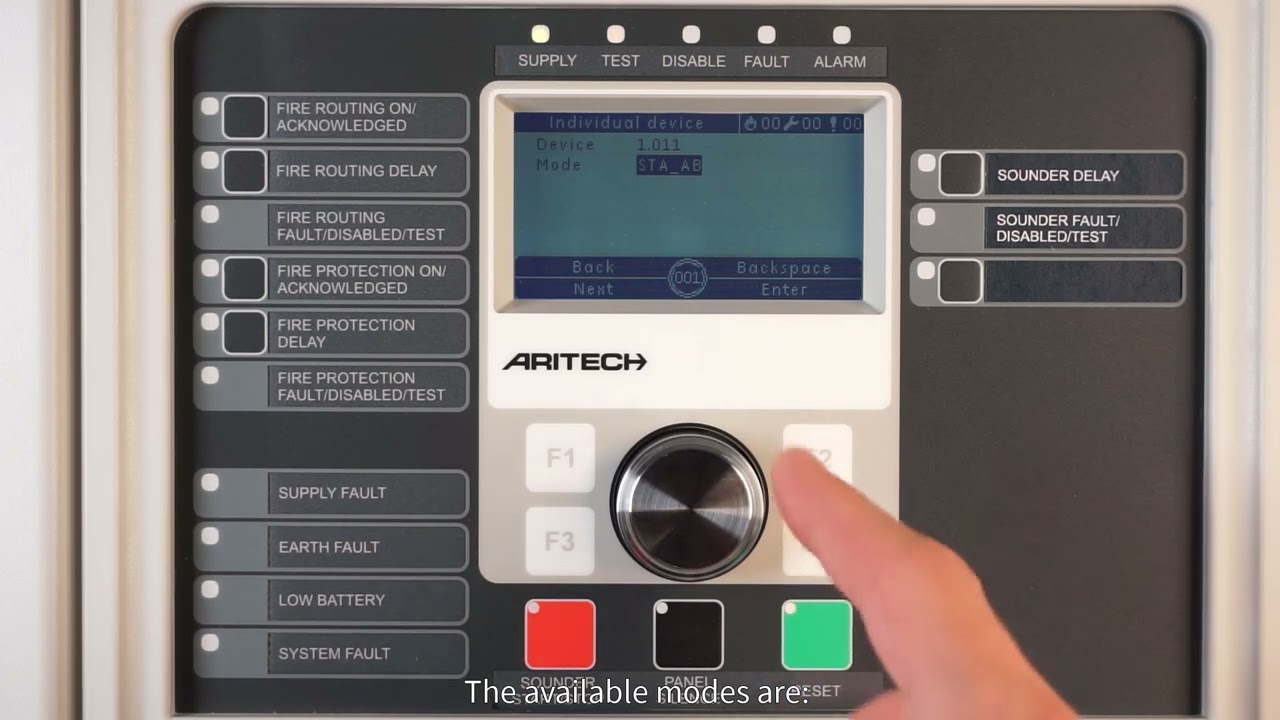 Using Device Diagnostics on a 2X Aritech Control Panel