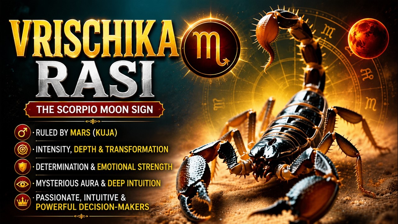 Vrischika Rasi (Scorpio Moon Sign) &ndash; Personality and Traits | Vedic Astrology Guide @Jothishi