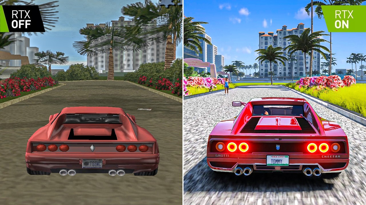 GTA: Vice City 2002 vs 2025 Remastered Comparison RTX 5090 Gameplay [GTA 5 PC MOD]