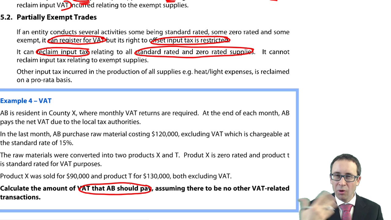 Indirect taxation - CIMA F1 Financial Reporting