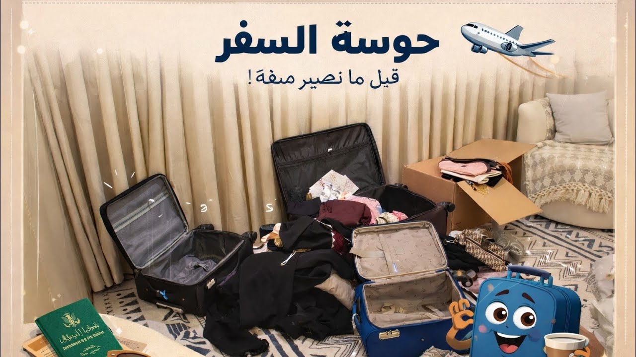 شنط بكل مكان! حوسة السفر الحقيقية 😭✈️