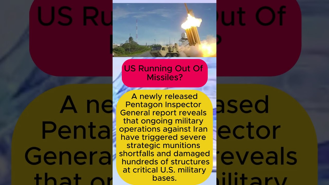 US Running Out Of Missiles? |  #IranWar, #PentagonReport, #USMilitary, #BreakingNews,