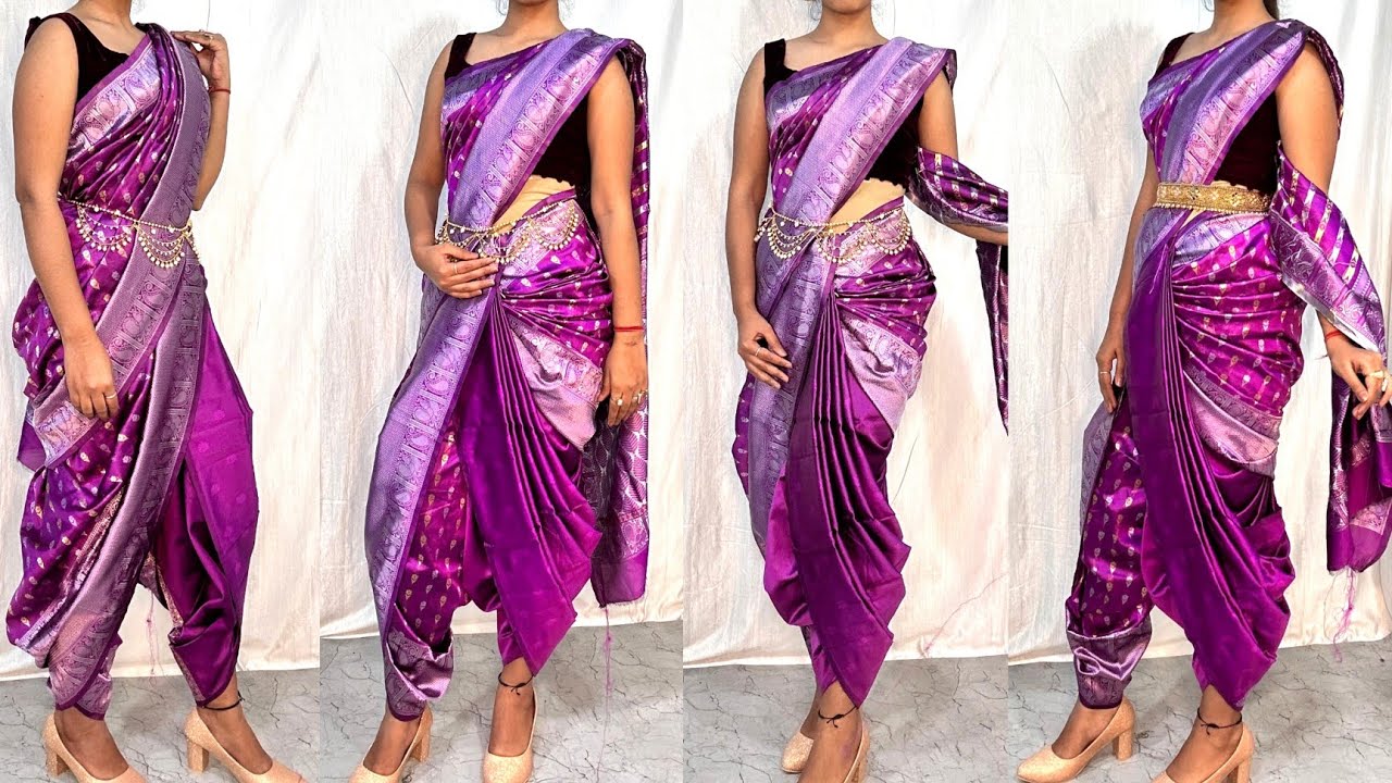 NEW DHOTI STYLE SAREE DRAPING FOR BEGINNER'S|DHOTI SAREE KAISE PAHNE|NEW DHOTI SAREE DRAPING